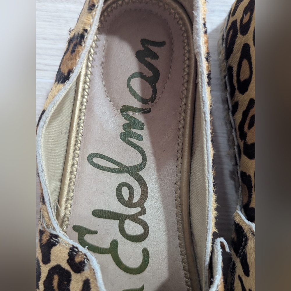 Sam Edelman Chloe Tan Brown Leopard Print Slip-on Shoes Size 7.5 EU 37.5 GUC - Picture 4 of 11